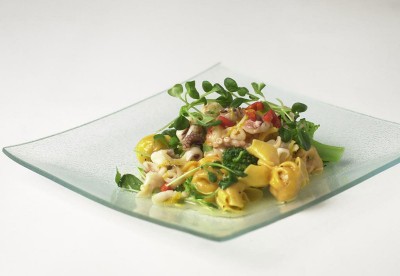 Seafoodmix med stekta nudlar