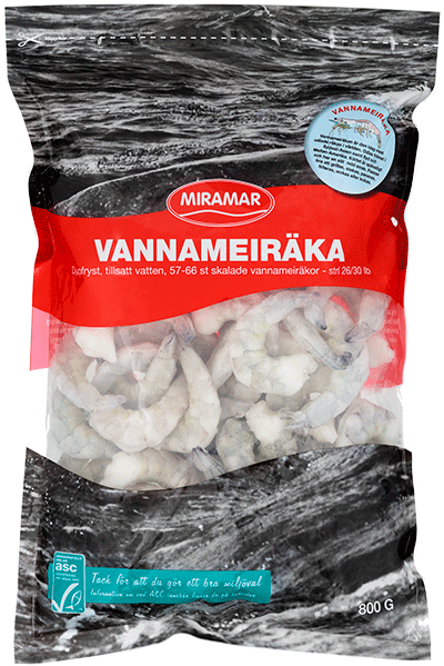 Vannameiräka skalad 26/30, ASC