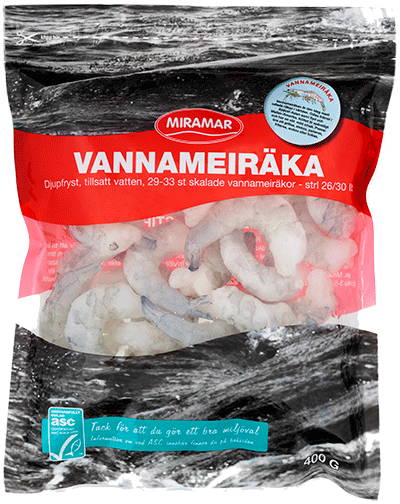 Vannameiräka skalad 26/30, ASC