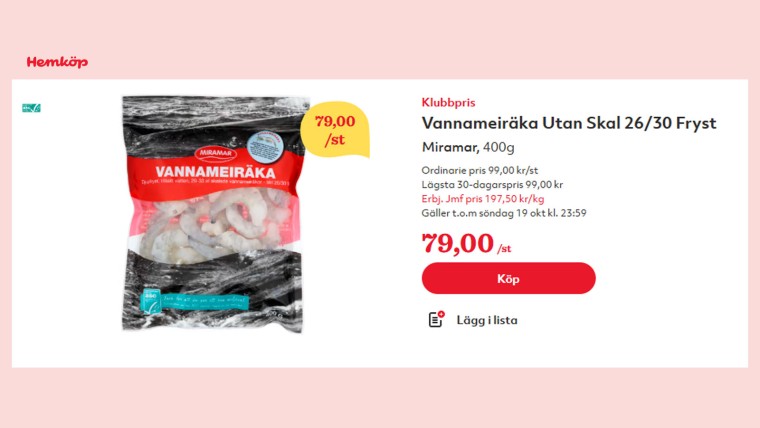 Våra räkor till kampanjpris under v 42